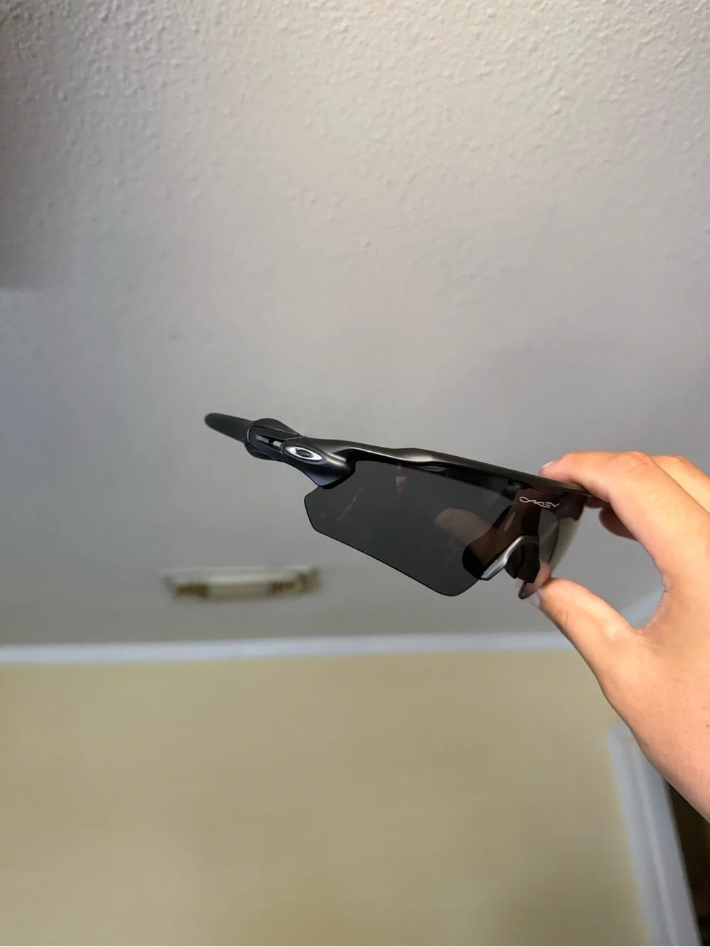 Oaks Men’s Black Sport Sunglasses with Dark Lens